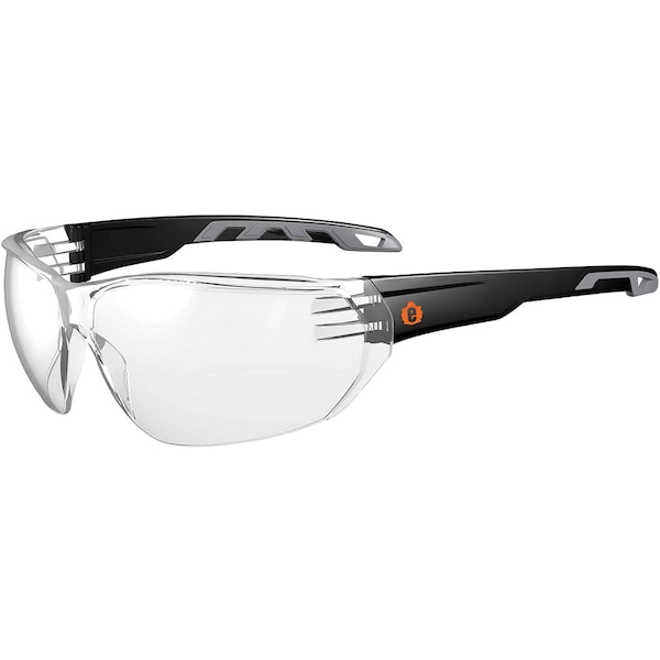 Clear Lens Matte Black Frameless Safety Glasses